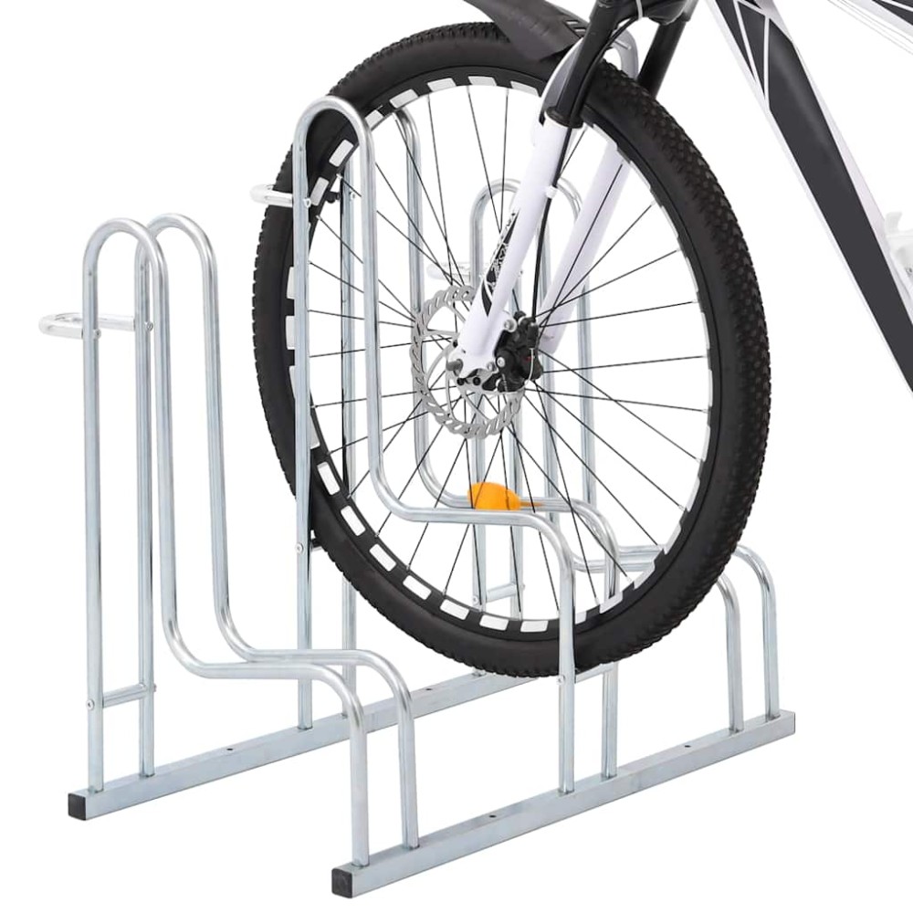 vidaXL Suport de sine stătător pentru 3 biciclete, oțel galvanizat