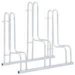 vidaXL Suport de sine stătător pentru 3 biciclete, oțel galvanizat vidaXL Suport de sine stătător pentru 3 biciclete, oțel galvanizat