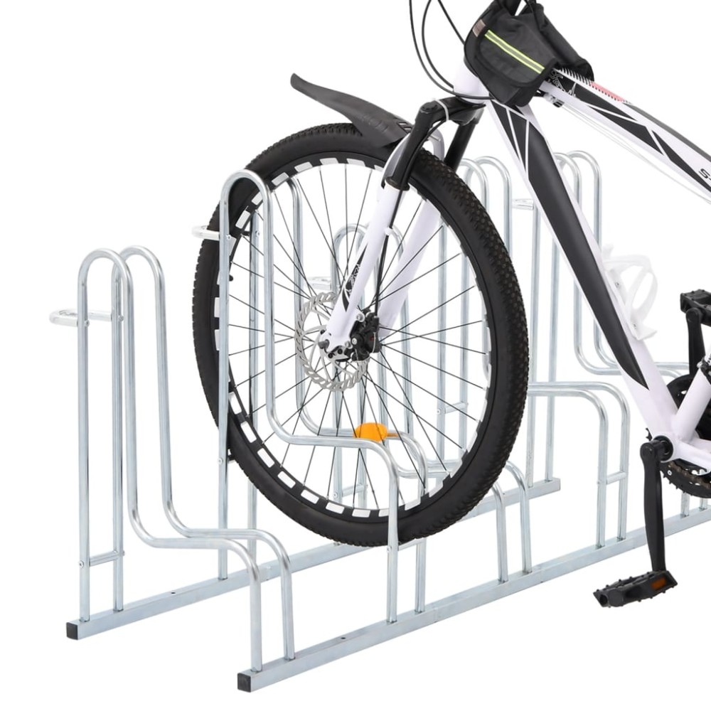 vidaXL Suport pentru 5 biciclete de sine stătător, oțel galvanizat