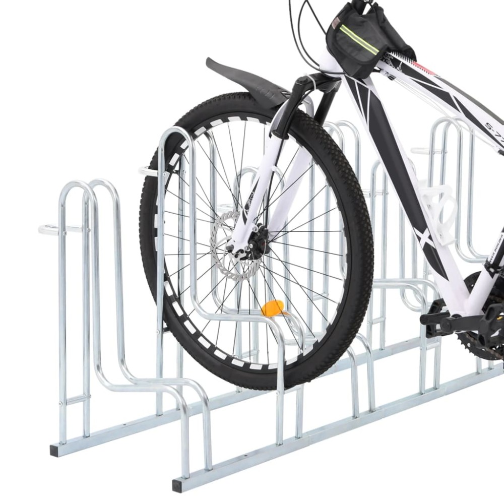 vidaXL Suport pentru 6 biciclete de sine stătător, oțel galvanizat