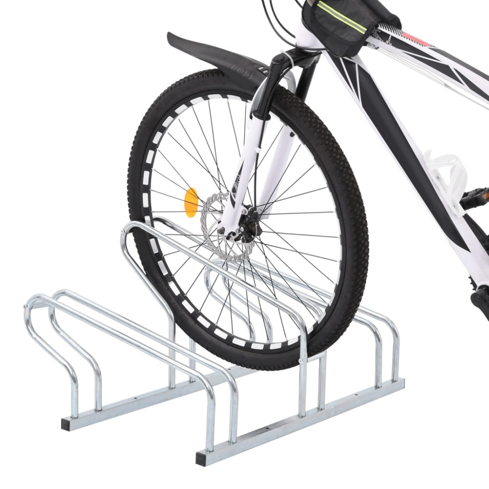 vidaXL Suport de sine stătător pentru 3 biciclete, oțel galvanizat