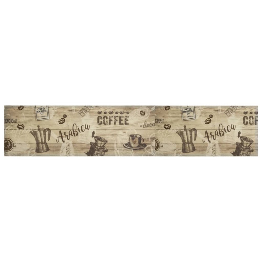 vidaXL Covor de bucătărie lavabil Coffee, maro, 60x300 cm, catifea