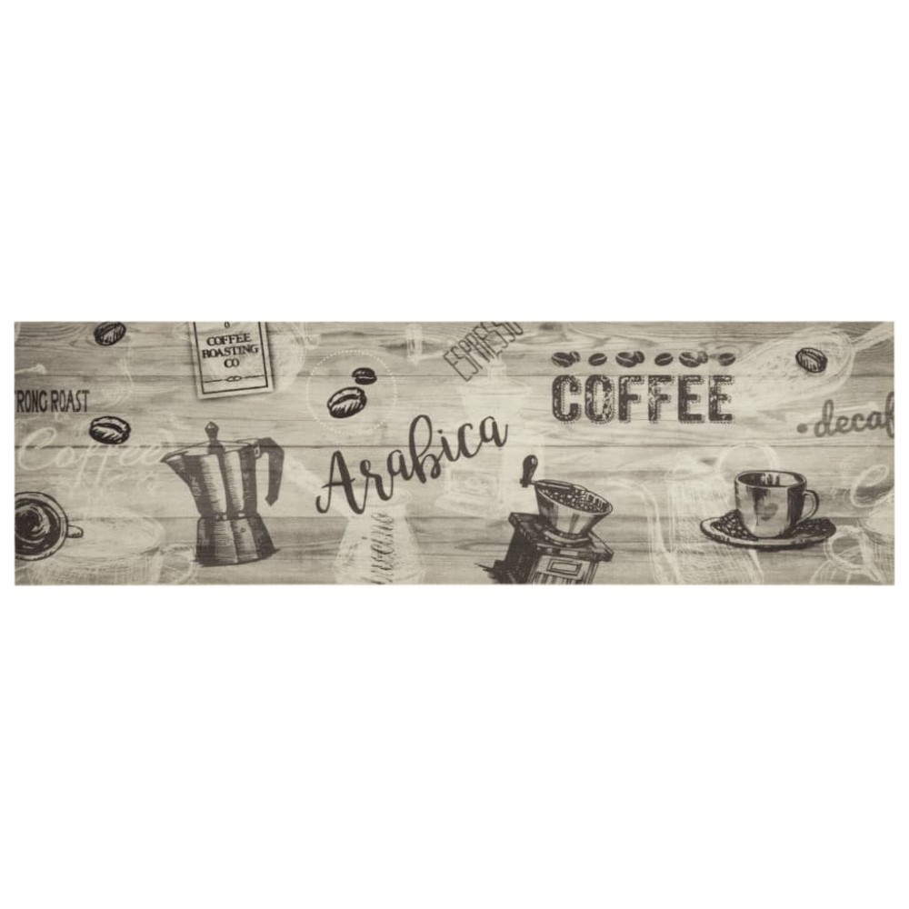vidaXL Covor de bucătărie lavabil Coffee, gri, 45x150 cm, catifea