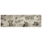 vidaXL Covor de bucătărie lavabil Coffee, gri, 45x150 cm, catifea vidaXL Covor de bucătărie lavabil Coffee, gri, 45x150 cm, catifea
