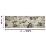vidaXL Covor de bucătărie lavabil Coffee, gri, 45x150 cm, catifea vidaXL Covor de bucătărie lavabil Coffee, gri, 45x150 cm, catifea