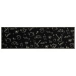 vidaXL Covor de bucătărie lavabil Morning, negru, 45x150 cm, catifea vidaXL Covor de bucătărie lavabil Morning, negru, 45x150 cm, catifea