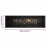 vidaXL Covor de bucătărie lavabil, text Coffee, 45x150 cm, catifea