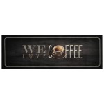 vidaXL Covor de bucătărie lavabil, text Coffee, 60x180 cm, catifea vidaXL Covor de bucătărie lavabil, text Coffee, 60x180 cm, catifea