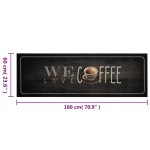 vidaXL Covor de bucătărie lavabil, text Coffee, 60x180 cm, catifea vidaXL Covor de bucătărie lavabil, text Coffee, 60x180 cm, catifea