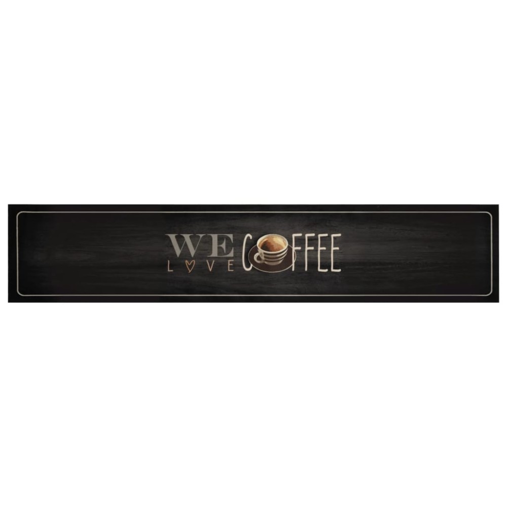 vidaXL Covor de bucătărie lavabil, text Coffee, 60x300 cm, catifea
