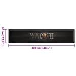 vidaXL Covor de bucătărie lavabil, text Coffee, 60x300 cm, catifea vidaXL Covor de bucătărie lavabil, text Coffee, 60x300 cm, catifea