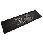 vidaXL Covor de bucătărie lavabil, cană, negru, 45x150 cm, catifea vidaXL Covor de bucătărie lavabil, cană, negru, 45x150 cm, catifea