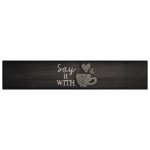 vidaXL Covor de bucătărie lavabil, cană, negru, 60x300 cm, catifea vidaXL Covor de bucătărie lavabil, cană, negru, 60x300 cm, catifea