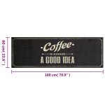 vidaXL Covor de bucătărie lavabil, text Coffee, 60x180 cm, catifea vidaXL Covor de bucătărie lavabil, text Coffee, 60x180 cm, catifea