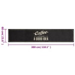 vidaXL Covor de bucătărie lavabil, text Coffee, 60x300 cm, catifea