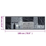 vidaXL Covor de bucătărie lavabil Wine, gri, 60x180 cm, catifea vidaXL Covor de bucătărie lavabil Wine, gri, 60x180 cm, catifea