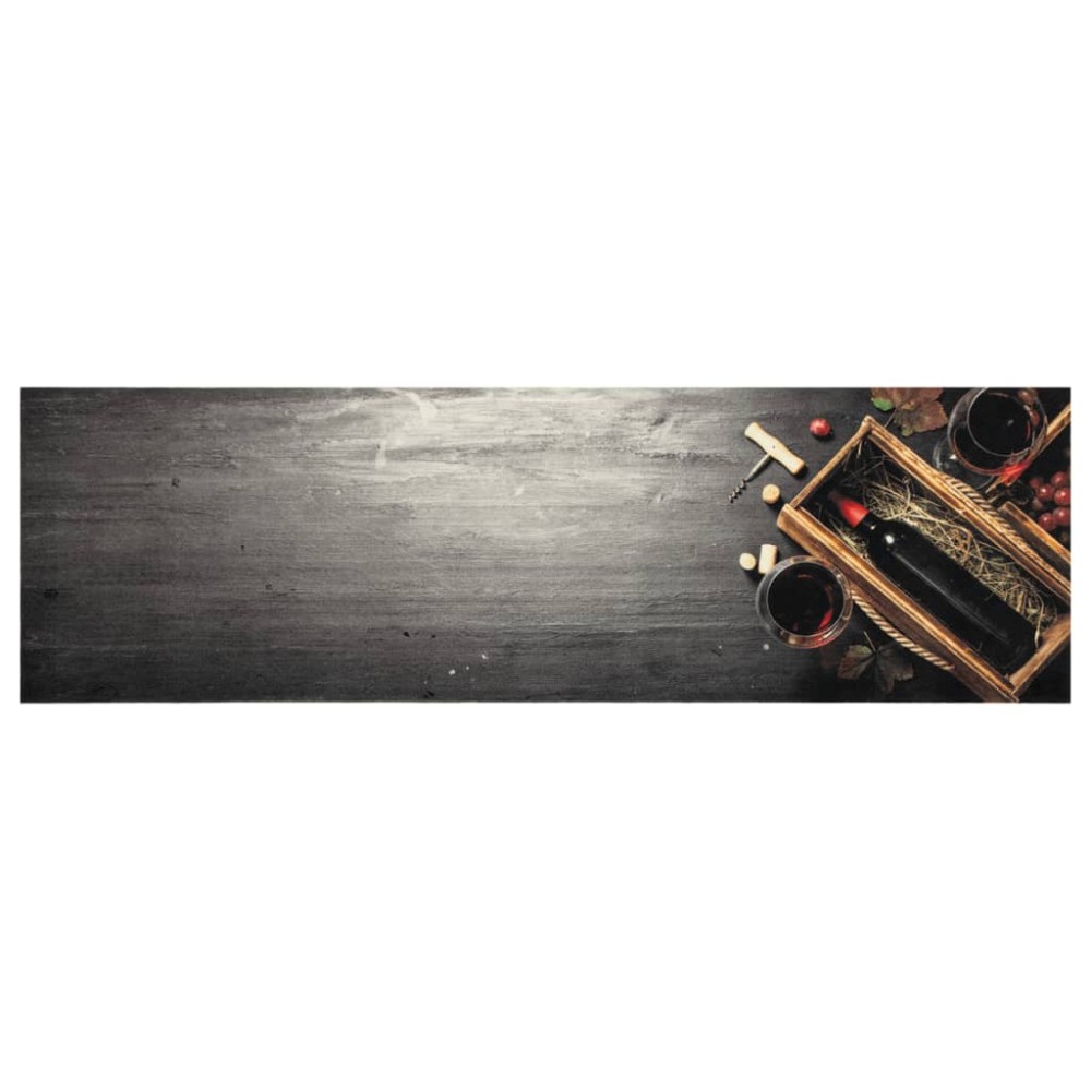 vidaXL Covor de bucătărie lavabil, sticlă vin, 45x150 cm, catifea
