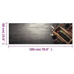 vidaXL Covor de bucătărie lavabil, sticlă vin, 60x180 cm, catifea vidaXL Covor de bucătărie lavabil, sticlă vin, 60x180 cm, catifea