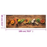 vidaXL Covor de bucătărie lavabil Spices, 60x180cm, catifea vidaXL Covor de bucătărie lavabil Spices, 60x180cm, catifea