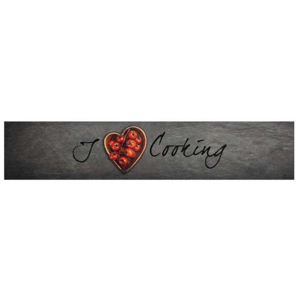 vidaXL Covor de bucătărie lavabil, text Cooking, 60x300 cm, catifea