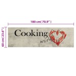 vidaXL Covor bucătărie lavabil, text Cooking/ardei, 60x180 cm, catifea vidaXL Covor bucătărie lavabil, text Cooking/ardei, 60x180 cm, catifea