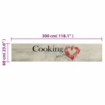 vidaXL Covor bucătărie lavabil, text Cooking/ardei, 60x300 cm, catifea vidaXL Covor bucătărie lavabil, text Cooking/ardei, 60x300 cm, catifea