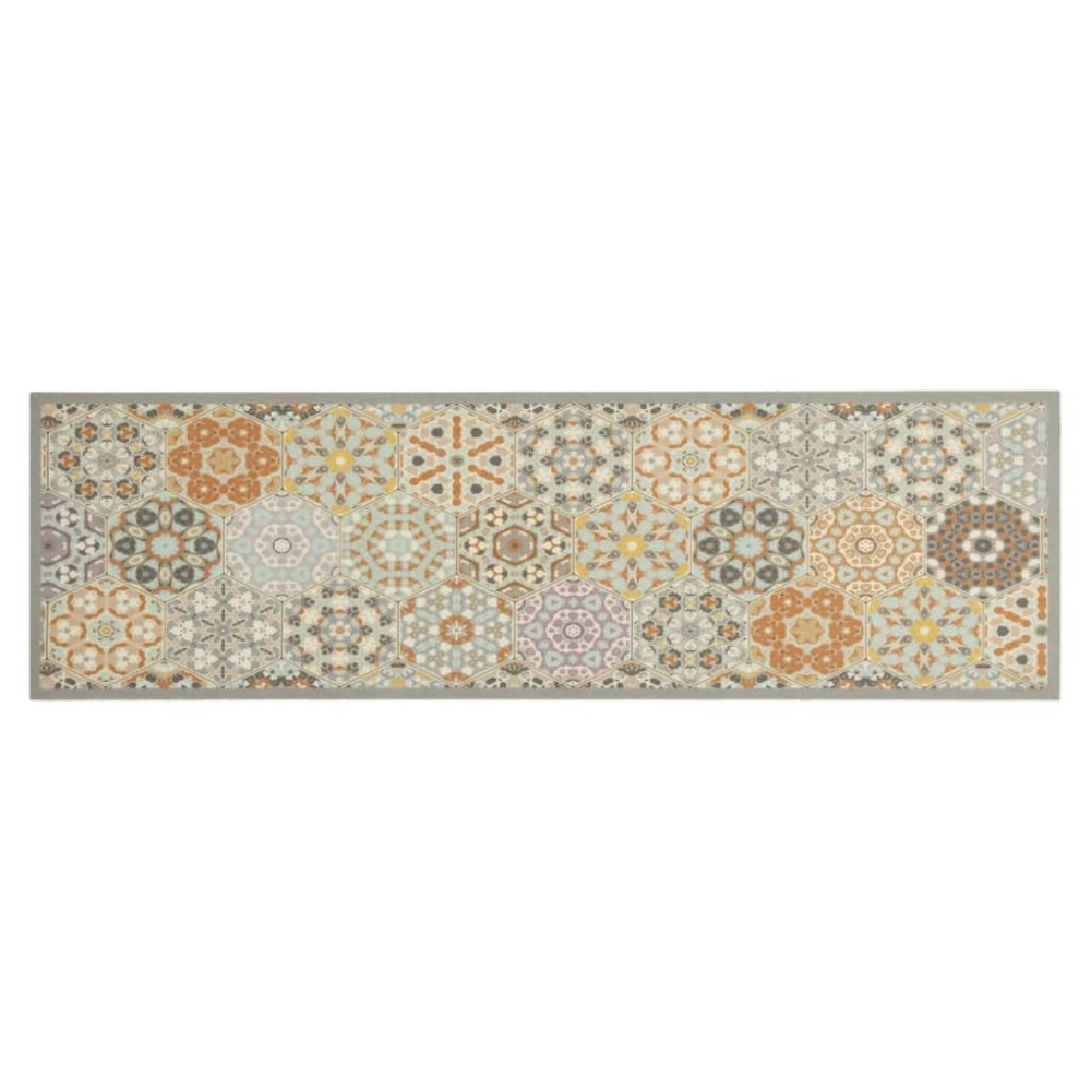 vidaXL Covor de bucătărie lavabil pastel hexagonal, 45x150 cm, catifea