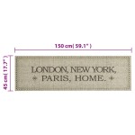 vidaXL Covor de bucătărie lavabil Capital Home, 45x150 cm, catifea vidaXL Covor de bucătărie lavabil Capital Home, 45x150 cm, catifea