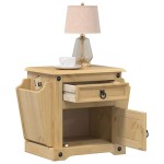vidaXL Noptieră Corona, 45x35x47,5 cm, lemn masiv de pin vidaXL Noptieră Corona, 45x35x47,5 cm, lemn masiv de pin