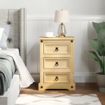 vidaXL Noptieră Corona, 53x39x66 cm, lemn masiv de pin vidaXL Noptieră Corona, 53x39x66 cm, lemn masiv de pin