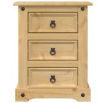 vidaXL Noptieră Corona, 53x39x66 cm, lemn masiv de pin vidaXL Noptieră Corona, 53x39x66 cm, lemn masiv de pin