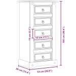 vidaXL Noptieră Corona, 53x39x103 cm, lemn masiv de pin vidaXL Noptieră Corona, 53x39x103 cm, lemn masiv de pin