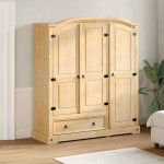 vidaXL Șifonier Corona, 151,5x52x170 cm, lemn masiv de pin vidaXL Șifonier Corona, 151,5x52x170 cm, lemn masiv de pin