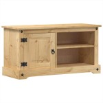 vidaXL Dulap TV „Corona”, 100x40x52 cm, lemn masiv de pin vidaXL Dulap TV „Corona”, 100x40x52 cm, lemn masiv de pin