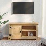 vidaXL Dulap TV „Corona”, 100x40x52 cm, lemn masiv de pin vidaXL Dulap TV „Corona”, 100x40x52 cm, lemn masiv de pin