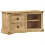 vidaXL Dulap TV „Corona”, 100x40x52 cm, lemn masiv de pin vidaXL Dulap TV „Corona”, 100x40x52 cm, lemn masiv de pin
