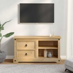 vidaXL Dulap TV „Corona”, 100x40x52 cm, lemn masiv de pin vidaXL Dulap TV „Corona”, 100x40x52 cm, lemn masiv de pin