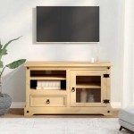 vidaXL Dulap TV „Corona”, 100x45x58 cm, lemn masiv de pin vidaXL Dulap TV „Corona”, 100x45x58 cm, lemn masiv de pin