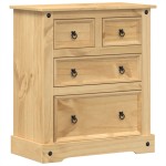 vidaXL Dulap cu sertare „Corona”, 80x43x91 cm, lemn masiv de pin