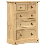 vidaXL Dulap cu sertare „Corona”, 80x43x114 cm, lemn masiv de pin vidaXL Dulap cu sertare „Corona”, 80x43x114 cm, lemn masiv de pin