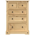 vidaXL Dulap cu sertare „Corona”, 80x43x114 cm, lemn masiv de pin vidaXL Dulap cu sertare „Corona”, 80x43x114 cm, lemn masiv de pin