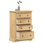 vidaXL Dulap cu sertare „Corona”, 80x43x114 cm, lemn masiv de pin vidaXL Dulap cu sertare „Corona”, 80x43x114 cm, lemn masiv de pin