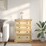 vidaXL Dulap cu sertare „Corona”, 92x48x120 cm, lemn masiv de pin vidaXL Dulap cu sertare „Corona”, 92x48x120 cm, lemn masiv de pin