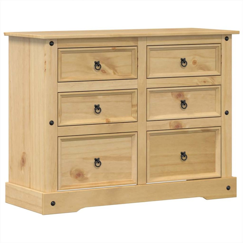 vidaXL Dulap cu sertare „Corona”, 112x48x91 cm, lemn masiv de pin