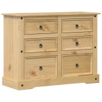 vidaXL Dulap cu sertare „Corona”, 112x48x91 cm, lemn masiv de pin vidaXL Dulap cu sertare „Corona”, 112x48x91 cm, lemn masiv de pin