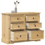 vidaXL Dulap cu sertare „Corona”, 112x48x91 cm, lemn masiv de pin vidaXL Dulap cu sertare „Corona”, 112x48x91 cm, lemn masiv de pin