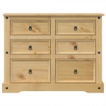 vidaXL Dulap cu sertare „Corona”, 112x48x91 cm, lemn masiv de pin vidaXL Dulap cu sertare „Corona”, 112x48x91 cm, lemn masiv de pin