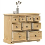 vidaXL Dulap cu sertare „Corona”, 101x45x82 cm, lemn masiv de pin vidaXL Dulap cu sertare „Corona”, 101x45x82 cm, lemn masiv de pin