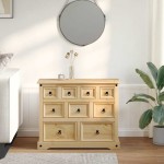 vidaXL Dulap cu sertare „Corona”, 101x45x82 cm, lemn masiv de pin vidaXL Dulap cu sertare „Corona”, 101x45x82 cm, lemn masiv de pin