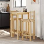 vidaXL Set mobilier de bar, 3 piese, lemn masiv de pin vidaXL Set mobilier de bar, 3 piese, lemn masiv de pin